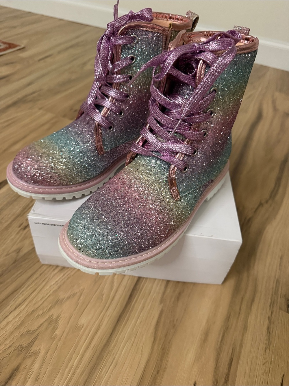 Girls' Glitter Rainbow Boots - Kids Shoes